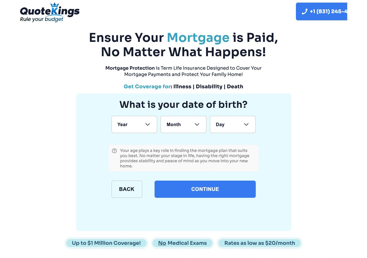 Date of birth step
